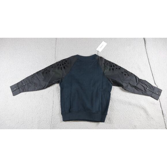 New Thakoon Sweatshirt Womens Xs Black Embroidered Ballon Eyelet Pullover - Picture 2 of 6